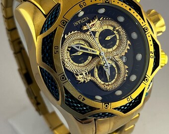 Invicta Bolt Gold Chronograph Men s Quartz Watch 25864 Etsy India
