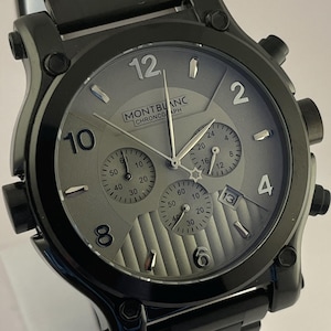 Vintage Montblanc Chronograph Grey Dial Date Analog Men's Wrist Watch Free Shipping