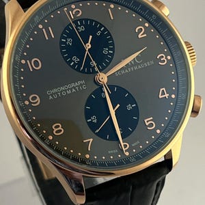 Vintage Iwc Schaffhausen automatische chronograaf grijze wijzerplaat analoge herenpolshorloge gratis verzending
