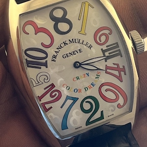 Vintage Franck Muller verrückte automatische weißes Zifferblatt analoge Herren Armbanduhr frei Schiff