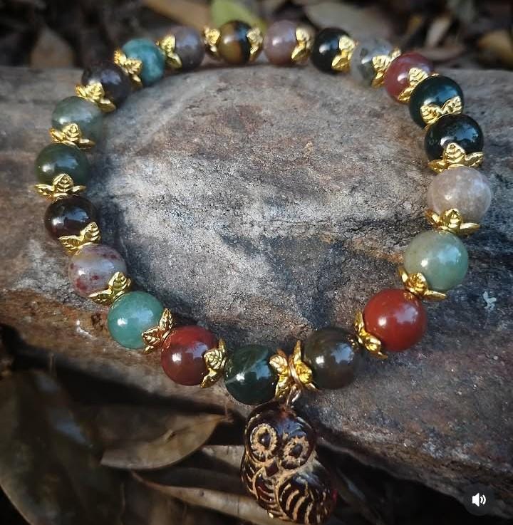 Owl Agate Gemstone Bracelet