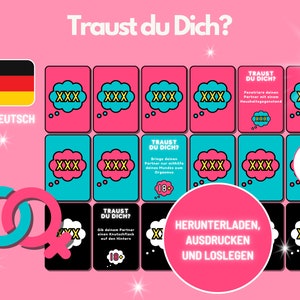 Traust du Dich? - Lustiges Party-Spiel - Ultimative Sex-Spiel für Paare - Fetische - Versautes Geschenk für ihn - Sexy Kartenspiel