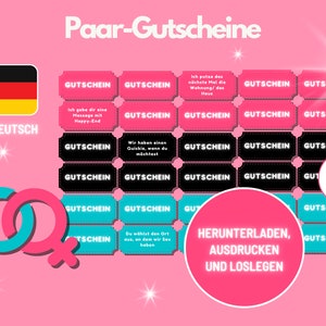 Paar-Gutscheine zum Ausdrucken - Geschenk für den Partner - Lustiges Party-Spiel - Fetische - Versautes Geschenk für ihn - Sexy Kartenspiel