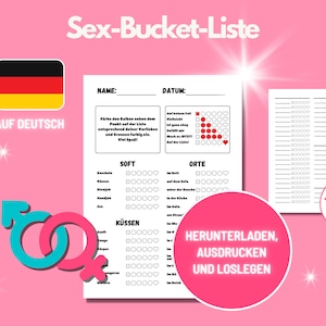 Sex Bucket List for Couples - Printable Sex Game - Gift for Him - Instant Download - German