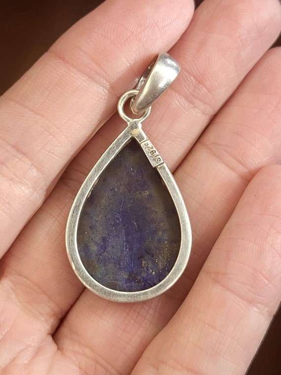 Natural Lapis Lazuli Pendent Si 925 Sterling Silv… - image 3