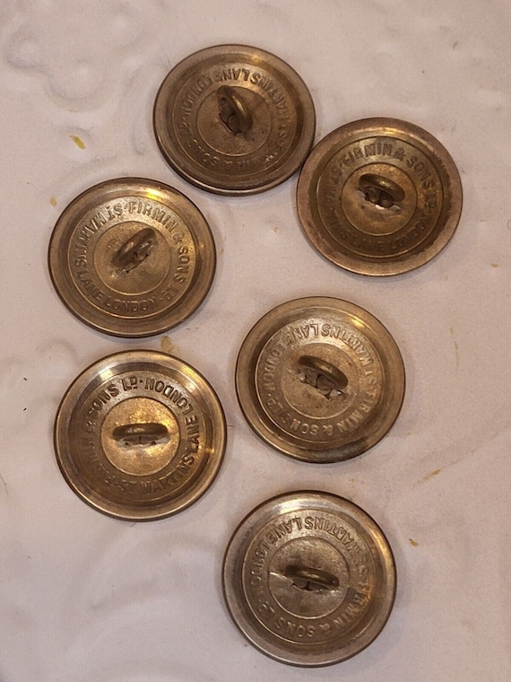 Firmin & Sons Livery Button Set of 6 Vintage Brass