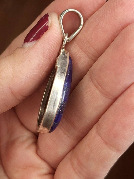 Natural Lapis Lazuli Pendent Si 925 Sterling Silv… - image 5