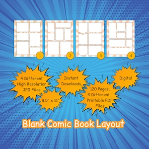 Blank Comic Book, Epic Layout / Blank Comic Book Sketch Book / Anime Manga  Comic Lover Gift, Drawing Gift for Artist 