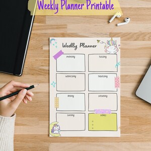 Weekly Planner Printable Weekly Planner Digital Downloandable Weekly ...