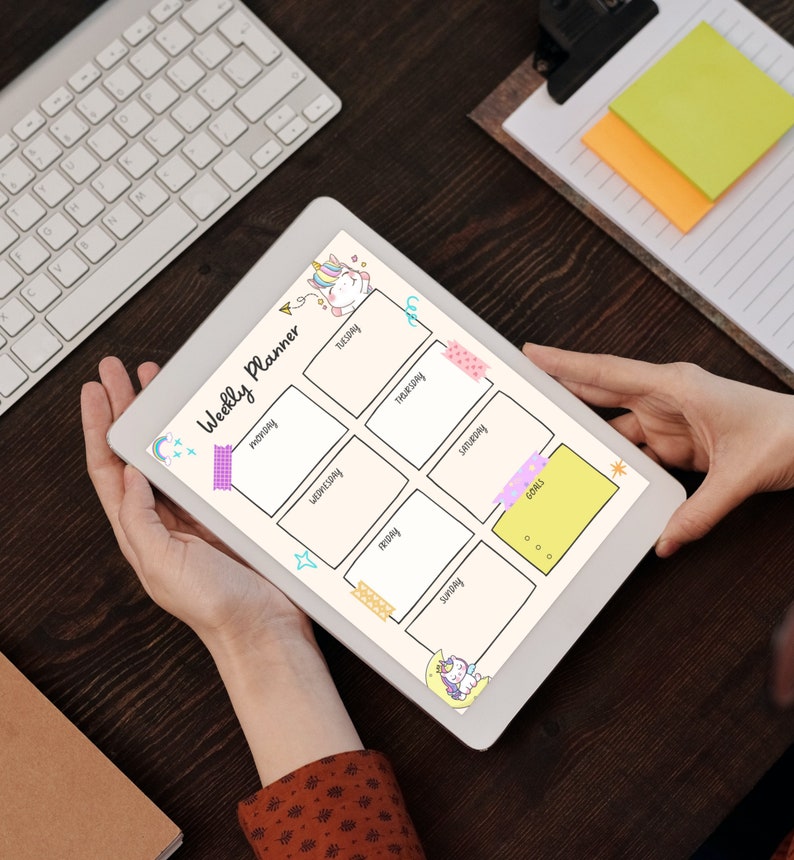 Weekly Planner Printable Weekly Planner Digital Downloandable Weekly ...