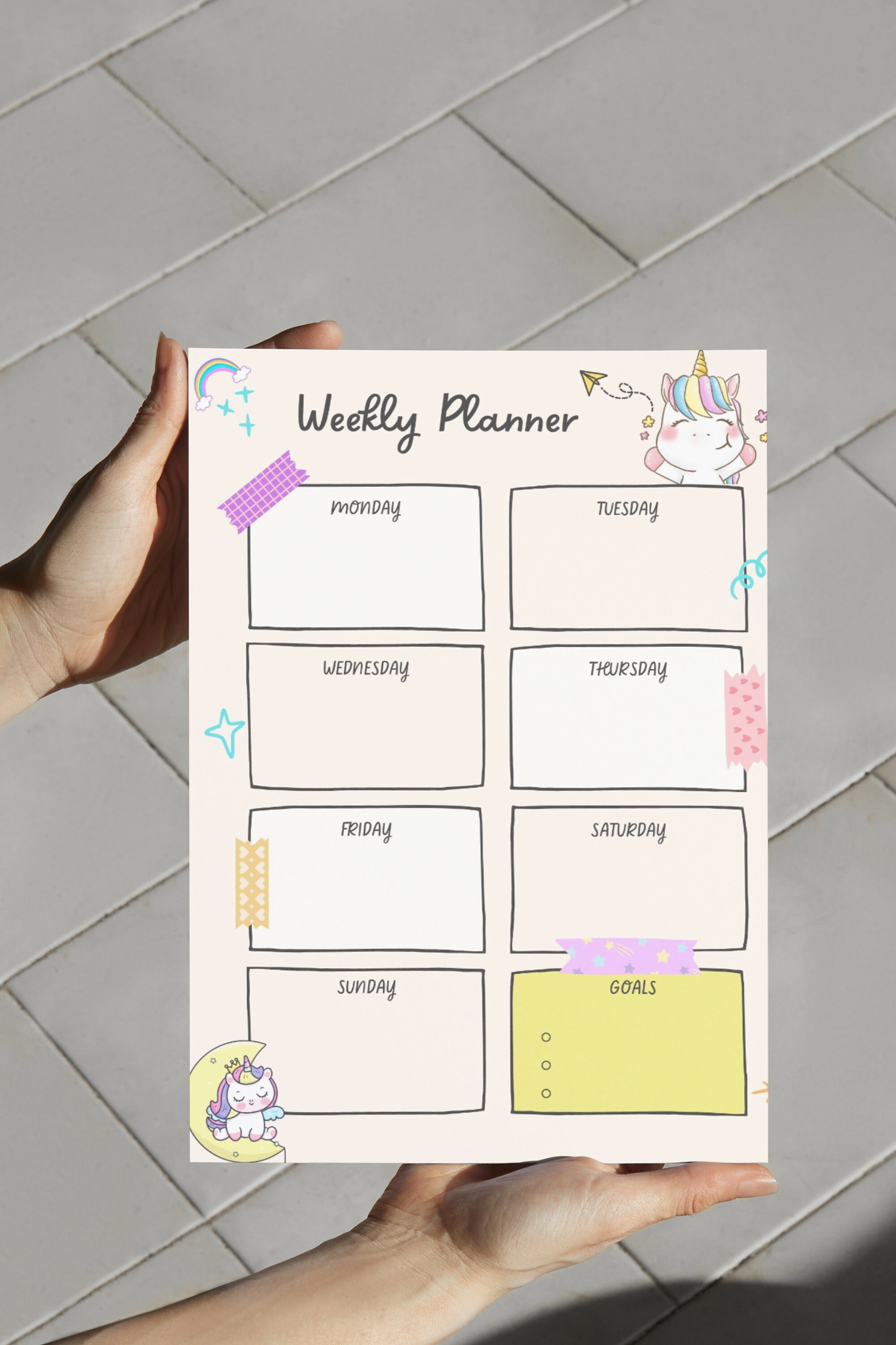 Weekly Planner Printable Weekly Planner Digital Downloandable Weekly ...