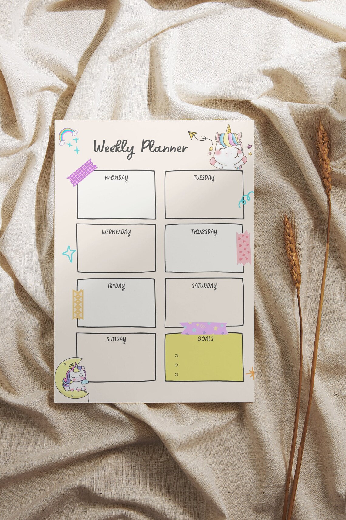 Weekly Planner Printable Weekly Planner Digital Downloandable Weekly ...