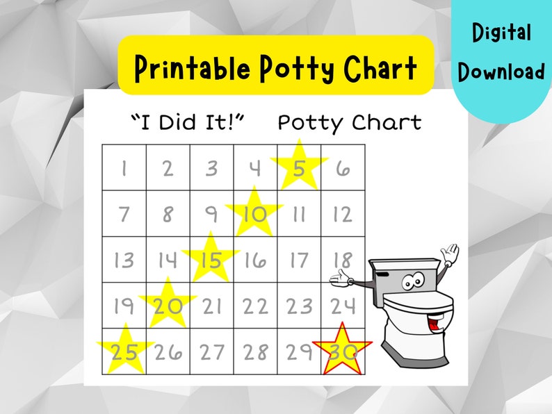 Potty Training Chart Reward Chart Potty Training Toddler Girl Toddler