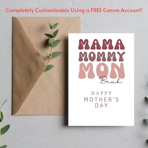 Tarjeta editable del Día de la Madre, Tarjeta Mama Mon Bruh, Islas de la Vida de la Sal de las Bahamas de Jamaica Caribe, Nueva mamá, Tarjeta divertida para mamá, Archivo digital