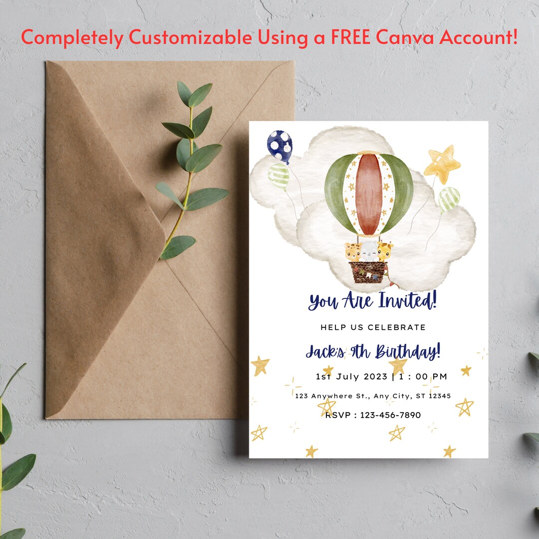 Editable 5x7 Birthday Invitation Template, DIGITAL DOWNLOAD, 5x7 Party ...