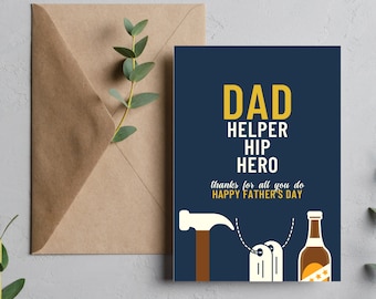 Editable Father's Day Card, Greatest Dad, Canva Template (Digital Download)