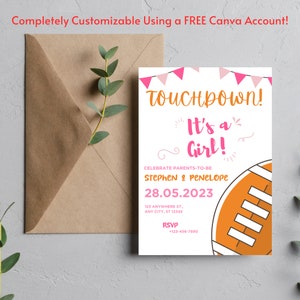 Football Touchdown Baby Shower Invitation, BBQ Baby Shower Invitation, Couples Baby Shower Invite, Backyard Baby Shower, Tailgating