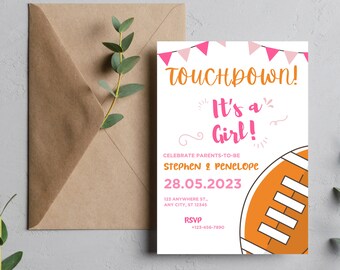 Football Touchdown Baby Shower Invitation, Tailgating BBQ (Digital)