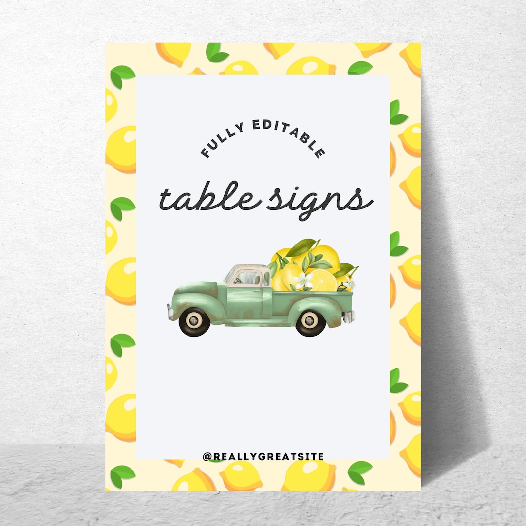 Editable Food Signs for Birthday, Sign for Party, Event, Edit With ...