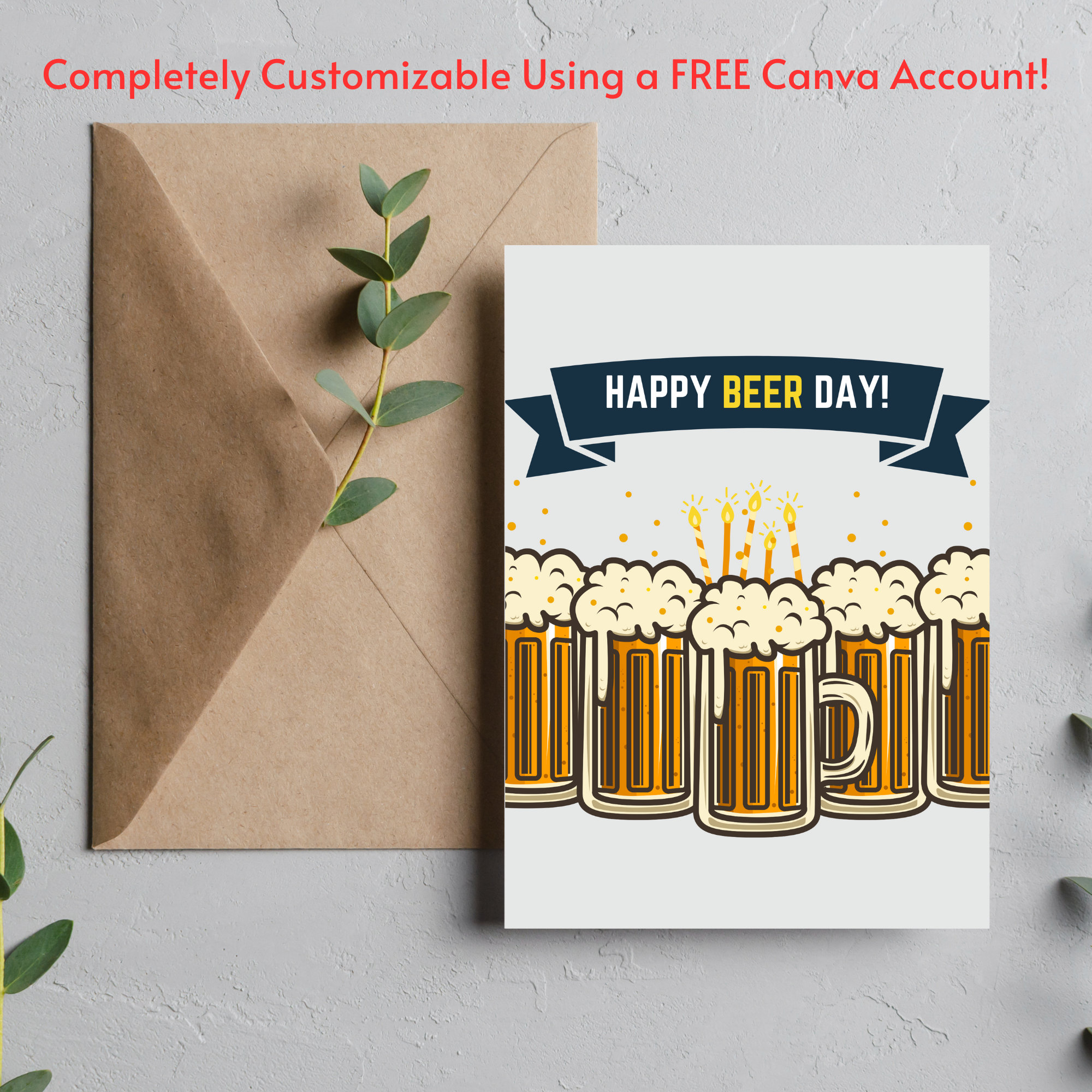 Editable Funny Birthday Card, Birthday Printable Card, Funny Beer ...