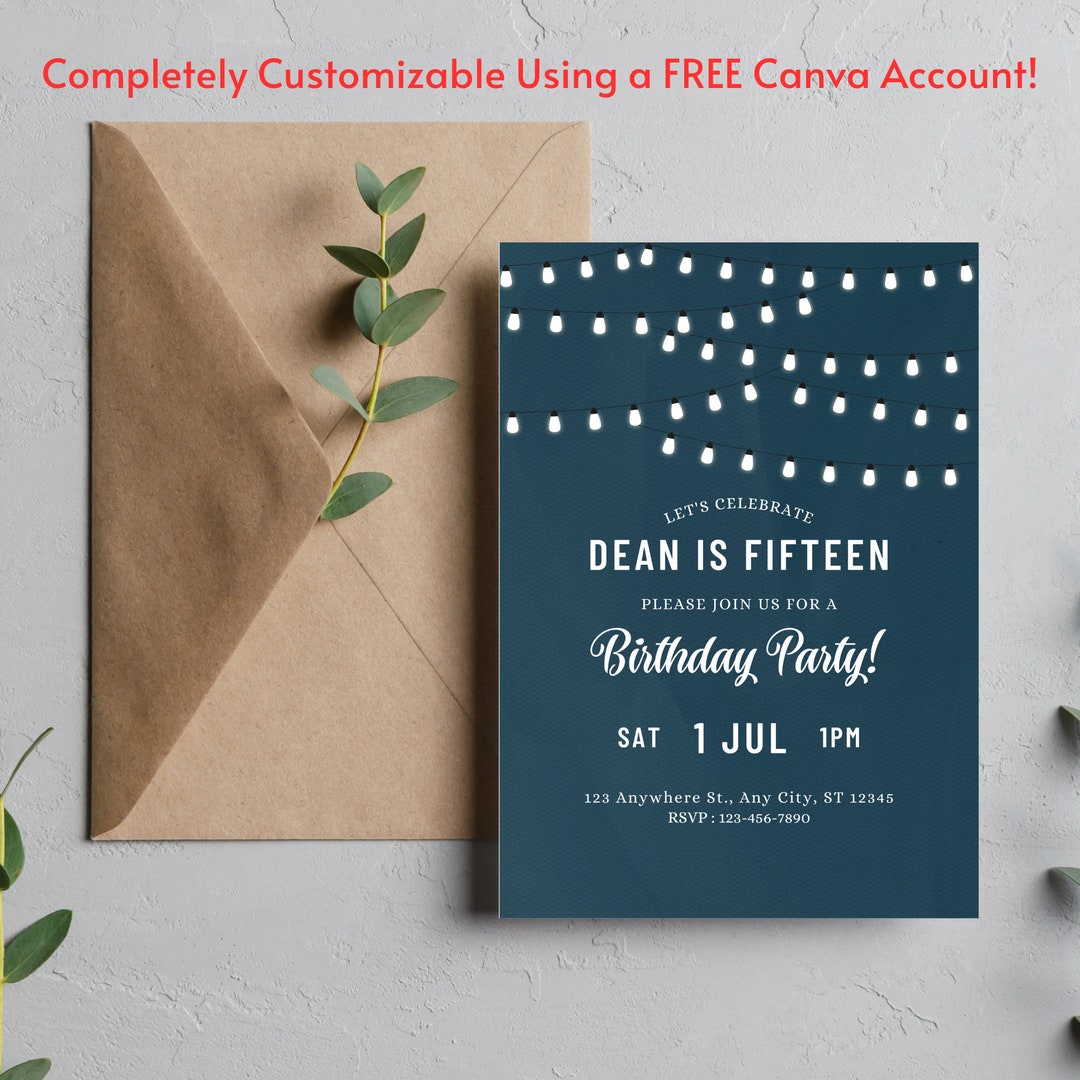 Editable 5x7 Birthday Invitation Template, DIGITAL DOWNLOAD, 5x7 Party