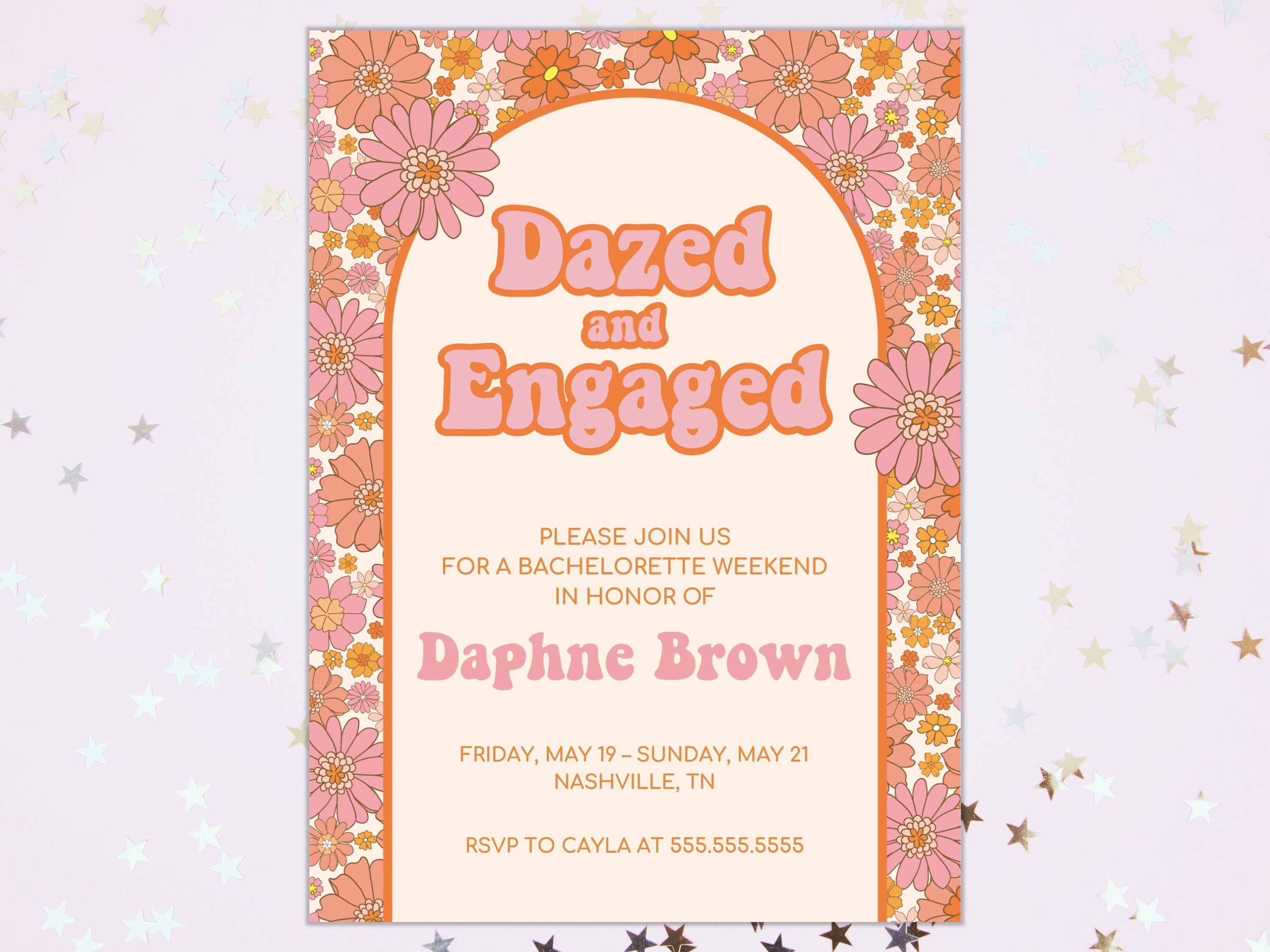 Weekend Engaged Dazed and Engaged Bachelorette Weekend Invitation Editable Template ...