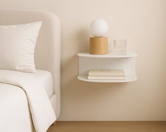 Schwebender Nachttisch Metall 2 mm – Minimalistisches Wandregal