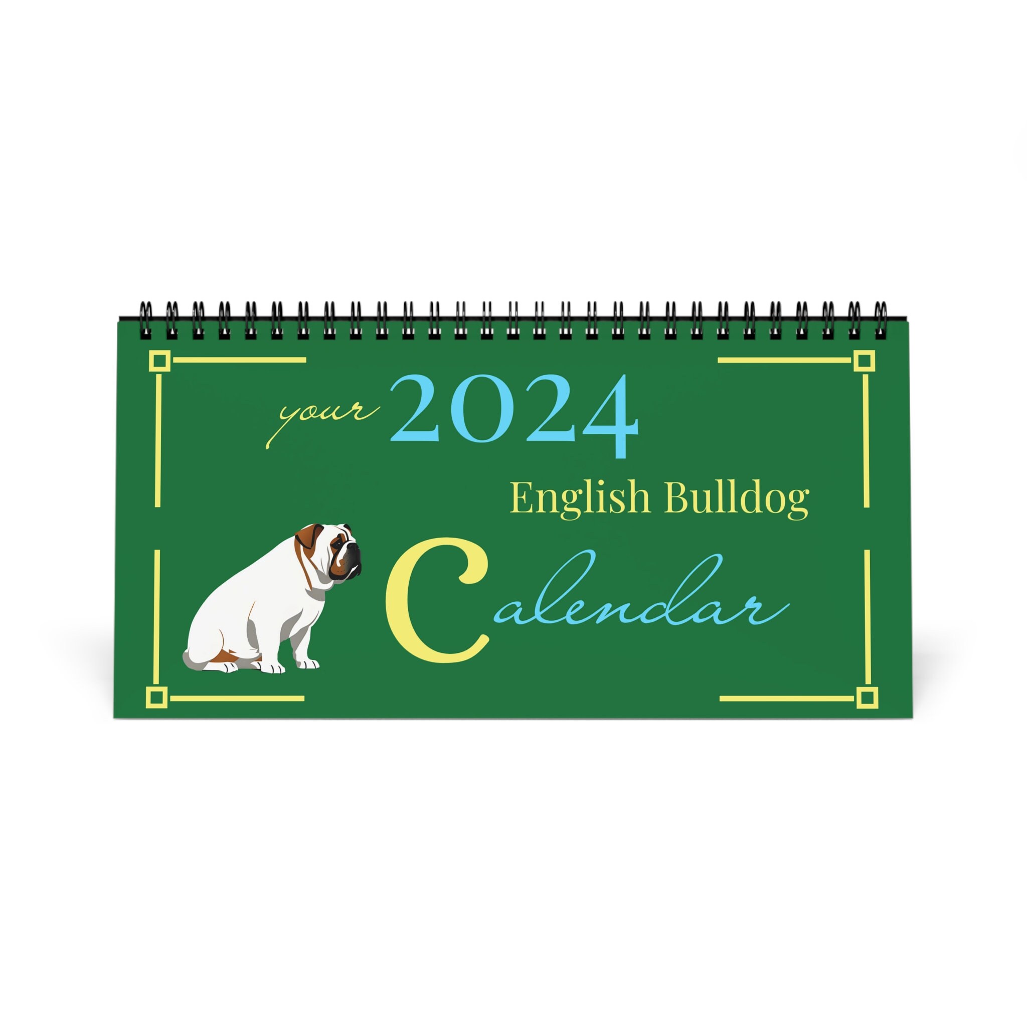 Art Deco Minimalist English Bulldog Desk Calendar Gift for Etsy