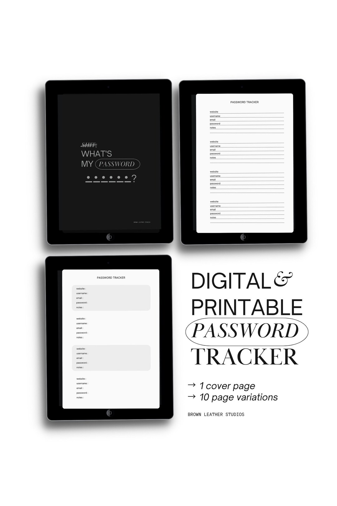 Digital & Printable Password Tracker / 'digital Notebook / Wtf is My