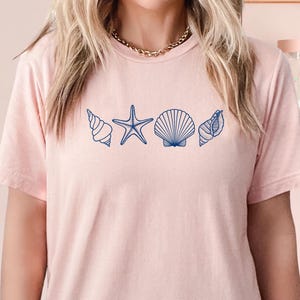 SeaShell Shirt, Beach T-Shirt, Summer Woman Shirt, Aesthetic Shirt, Ocean Lover Gift, Sea T-Shirt, Trendy Shirt, Gift For Her