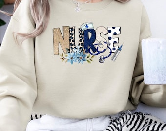 Nurse Sweatshirt and  Hoodie, Nurse Crewneck Sweatshirt, Nursing School Shirt, Nurse Life Sweatshirt, Registered Nurse Hoodie, Gift For Her