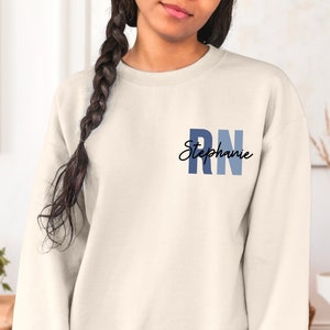 Custom Registered Nurse Sweatshirt and Hoodie, Personalized Nurse Sweater, Nurse Appreciation Gift, RN Nurse Hoodie or Sweatshirt, Nurse Tee