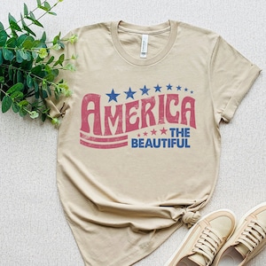 Retro America Shirt, America The Beautiful, 4th Of July Shirt, Fourth Of July, Patriotic USA Gift, Unisex Graphic, USA Gift, Trendy Shirt