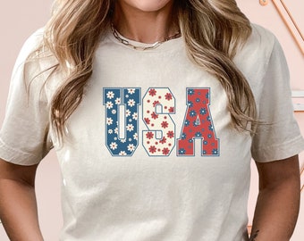 USA Shirt, America Fourth of July Shirt, 4th Of July USA Patriotic Shirt, Flag Shirt, Memorial Day Shirt, USA Women's Shirt
