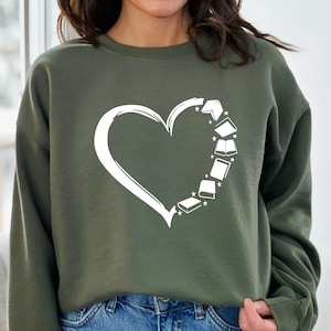 Book Lover Sweatshirt, Library Hoodie, Book Reader Sweatshirt, Reading Hoodie, Book Lover Gift, Books Heart Sweatshirt