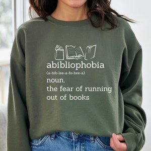 Abibliophobia Sweatshirt, Vintage Reader hoodie, Reading Shirt for Student, Bookworm Sweatshirt, Teacher Gift