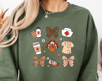 Thanksgiving Nurse Sweatshirt, Nurse Thanksgiving Hoodie, Cute Nurse Thanksgiving Shirt, RN Emergency Department Hoodie, Thanksgiving Gift