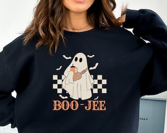 Boo Jee Sweatshirt, Halloween Ghost Hoodie, Boo Shirt, Spooky Ghost Hoodie, Spooky Season Sweater, Spooky Vibes Shirt, Halloween Gift