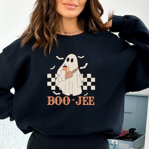 Boo Jee Sweatshirt, Halloween Ghost Hoodie, Boo Shirt, Spooky Ghost Hoodie, Spooky Season Sweater, Spooky Vibes Shirt, Halloween Gift