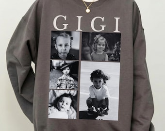 Custom Gigi Sweatshirt, Kids Photo Collage Sweater, Christmas Apparel For Grandma, Personalized Gigi Hoodie, Custom Grandma Gift, Gigi Shirt