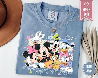 Comfort Colors® Retro Mickey and Friends Signatures Shirt, Magic Kingdom Tee, Disney Characters Shirt, Mickey and Co Shirt,Disney Trip Shirt
