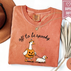 Comfort Colors® Off To Be Spooky Shirt, Funny Ghost Gooses Clothes, Ghosts Dog Tee, Gift for Spooky Season and Goose Lovers, Dachshund Tees
