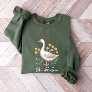 All Fire Goose Sweatshirt, Like All Fire, Goose Hoodie, Cute  Sweatshirt, Goose Love, Book Lover, Book Inspired, Bookish Gift