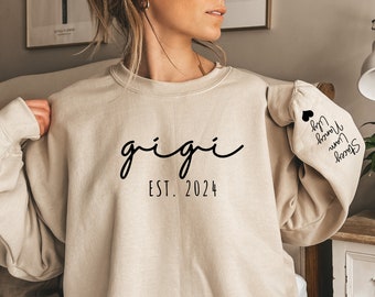 Personalized Gigi Sweatshirt, Gigi With Grandkids Names Hoodie, Gift For New Gigi, Custom Sweatshirt, Gift for Grandma, Mother Gift