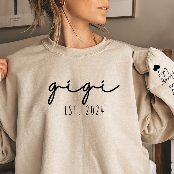 Personalized Gigi Sweatshirt, Gigi With Grandkids Names Hoodie, Gift For New Gigi, Custom Sweatshirt, Gift for Grandma, Mother Gift