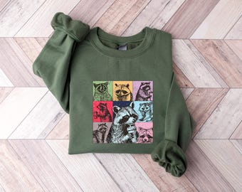 Racoon Drink Coffee Sweatshirt, Racoon Meme Hoodie, Funny Racoon Sweater, Funny Trash Panda Shirt, Racoon Lover Sweatshirt, Funny Gift