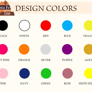 Pode incluir: Um gr&aacute;fico que mostra 15 op&ccedil;&otilde;es de cores diferentes, incluindo preto, branco, vermelho, azul, amarelo, rosa quente, laranja, prata, roxo, dourado, rosa, azul marinho, verde, rosa e amarelo neon. O texto "DESIGN COLORS" est&aacute; no topo do gr&aacute;fico.