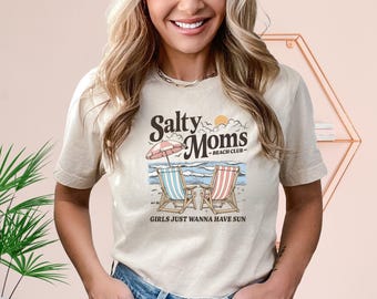 Salty Moms Beach Club Shirt, The Beach Club Shirt, Aesthetic Beach Shirt, Mother’s Day Shirt Gift, Summer Vibes Tee, Trendy Shirt