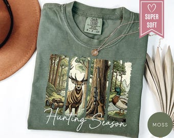 Comfort Colors® Hunting Season Shirt, Hunting T-Shirt, Hunting Lover T-Shirt, Deer Hunters Tee, Hunting Camo Shirt, Hunters Wife Cool Shirt