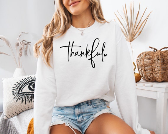 Thankful Sweatshirt, Cute Fall Hoodie, Women Thanksgiving Sweatshirt, Thankful Hoodie, Turkey Day Sweatshirt, Autumn Sweatshirts, Fall Gift